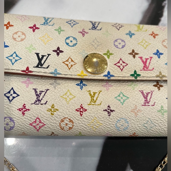 Authentic Louis Vuitton Multicolor Sarah long wallet On chain WOC - Picture 5 of 13